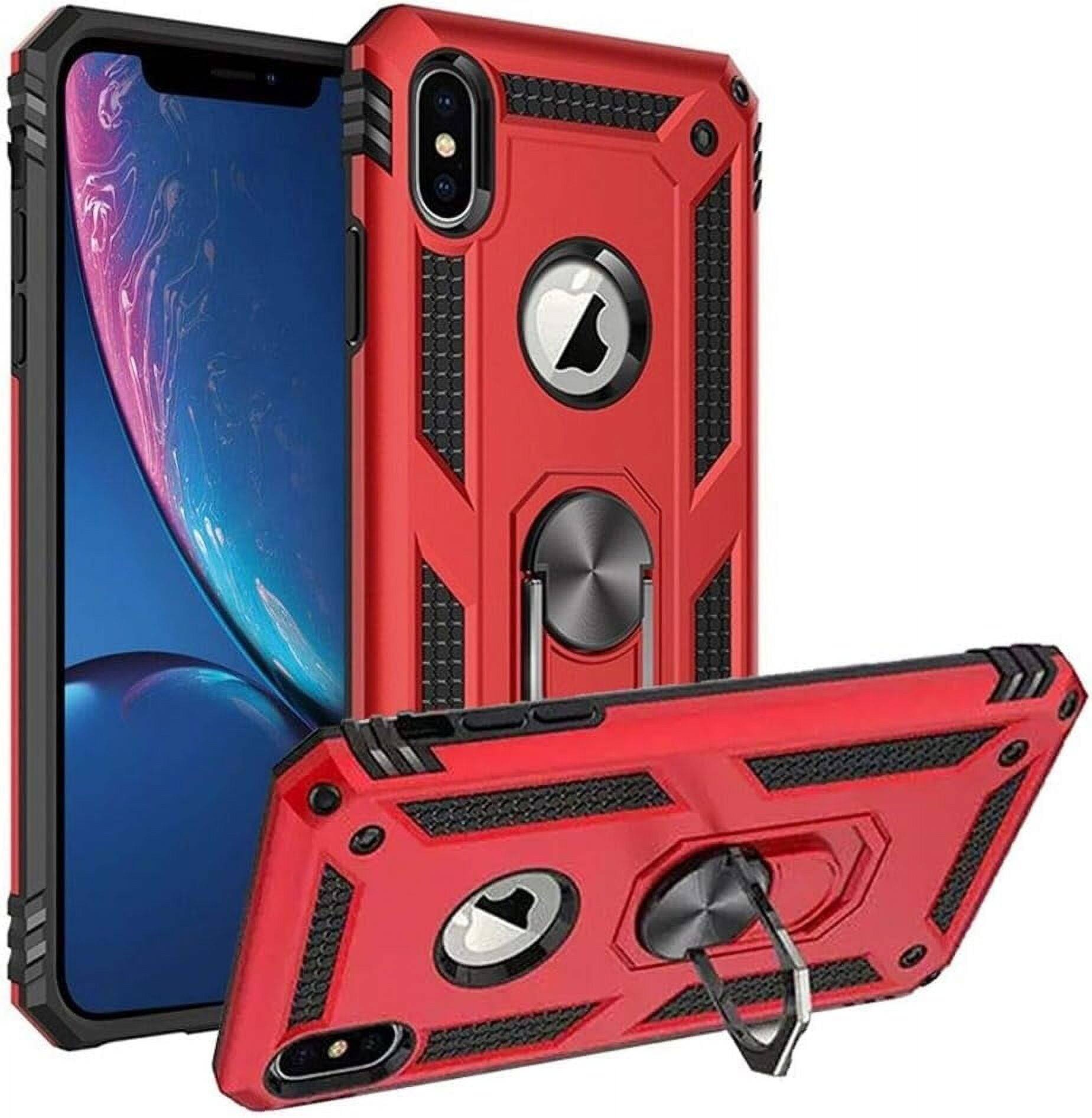 Front. Entronix - Entronix iPhone XS Max Case - Dual-Layer Protection with Built-in Kickstand - Red.
