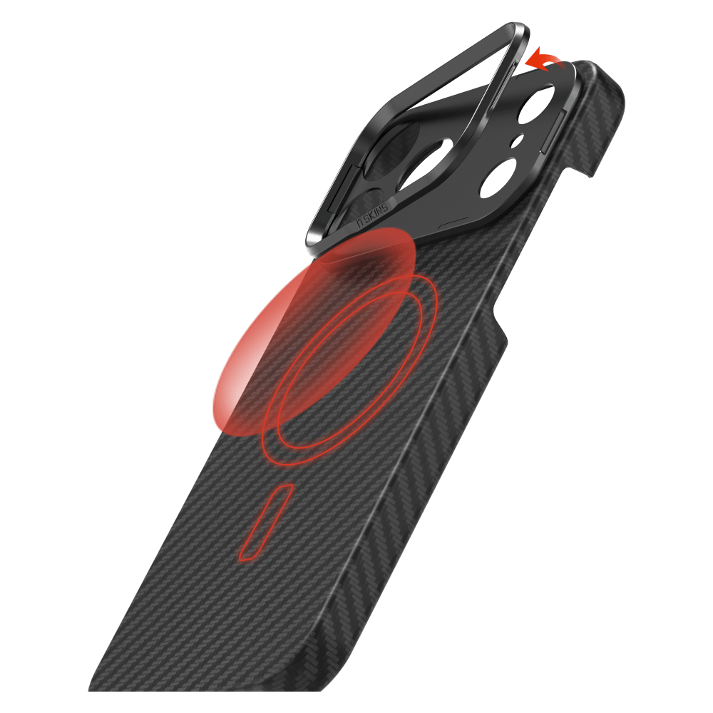 Alt View 5. Itskins - Supreme R Eclipse Stand MagSafe Case for Apple iPhone 18 Pro Max / 17 Pro Max - Black.