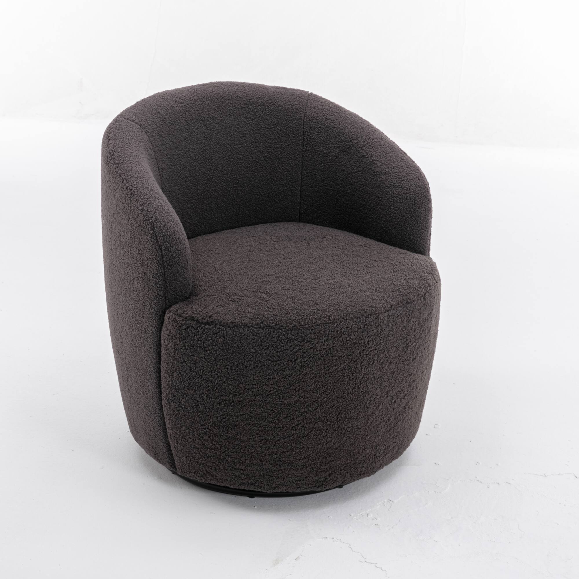 Alt View 8. GOODSILO - Plush Swivel Accent Armchair with Ergonomic Design and 360-Degree Rotation for Modern Interiors - Dark Gray.