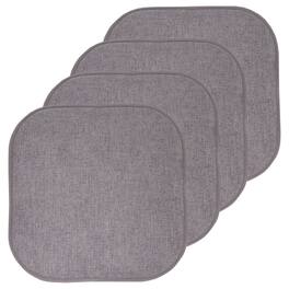 Sweet Home Collection - Alexis Memory Foam No Slip Back 16" x 16" Chair Pad Cushions, 4-Pack - Gray/Silver