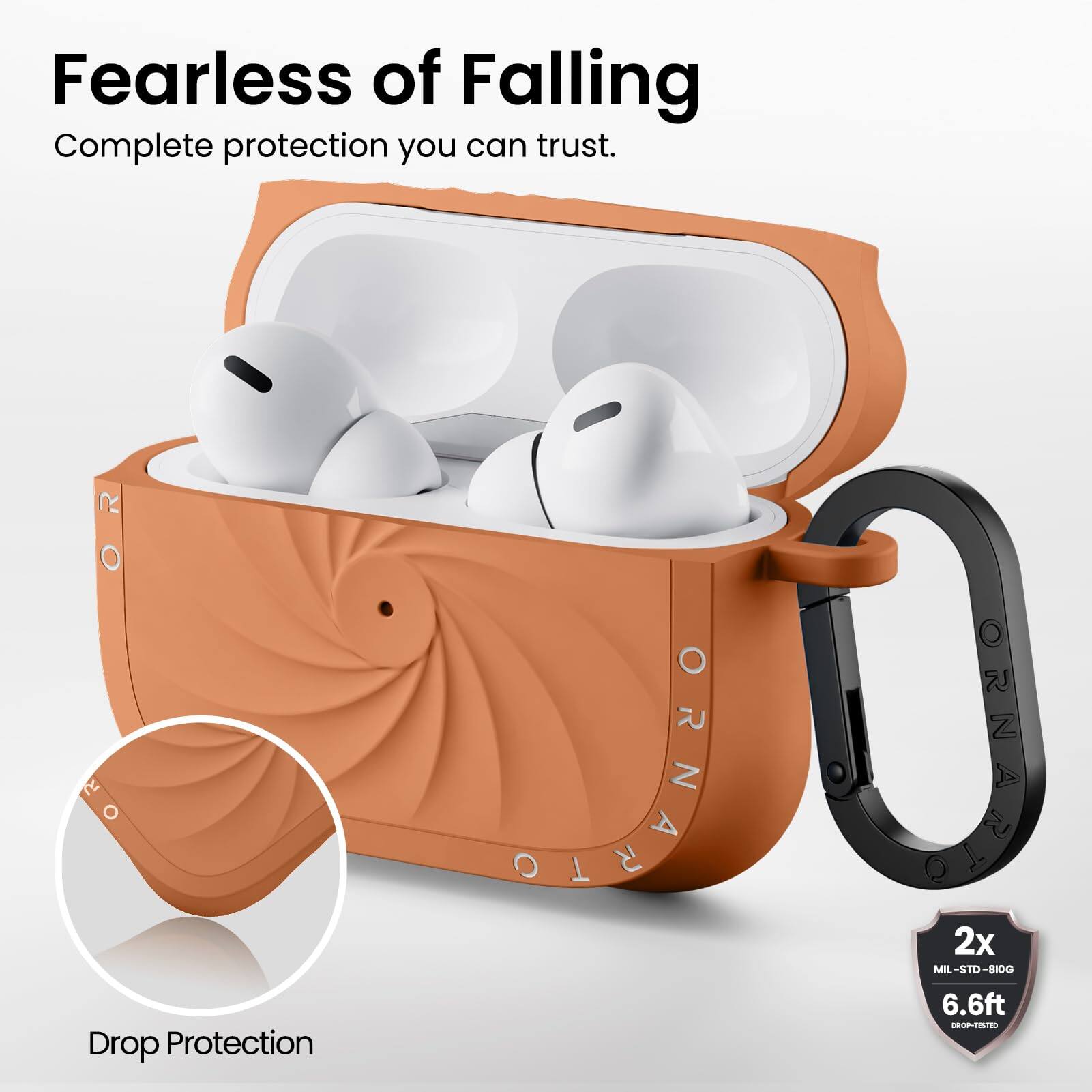 Fearless of Falling  
Complete protection you can trust.

Drop Protection

2x MIL-STD-810G  
6.6ft  
DROP-TESTED