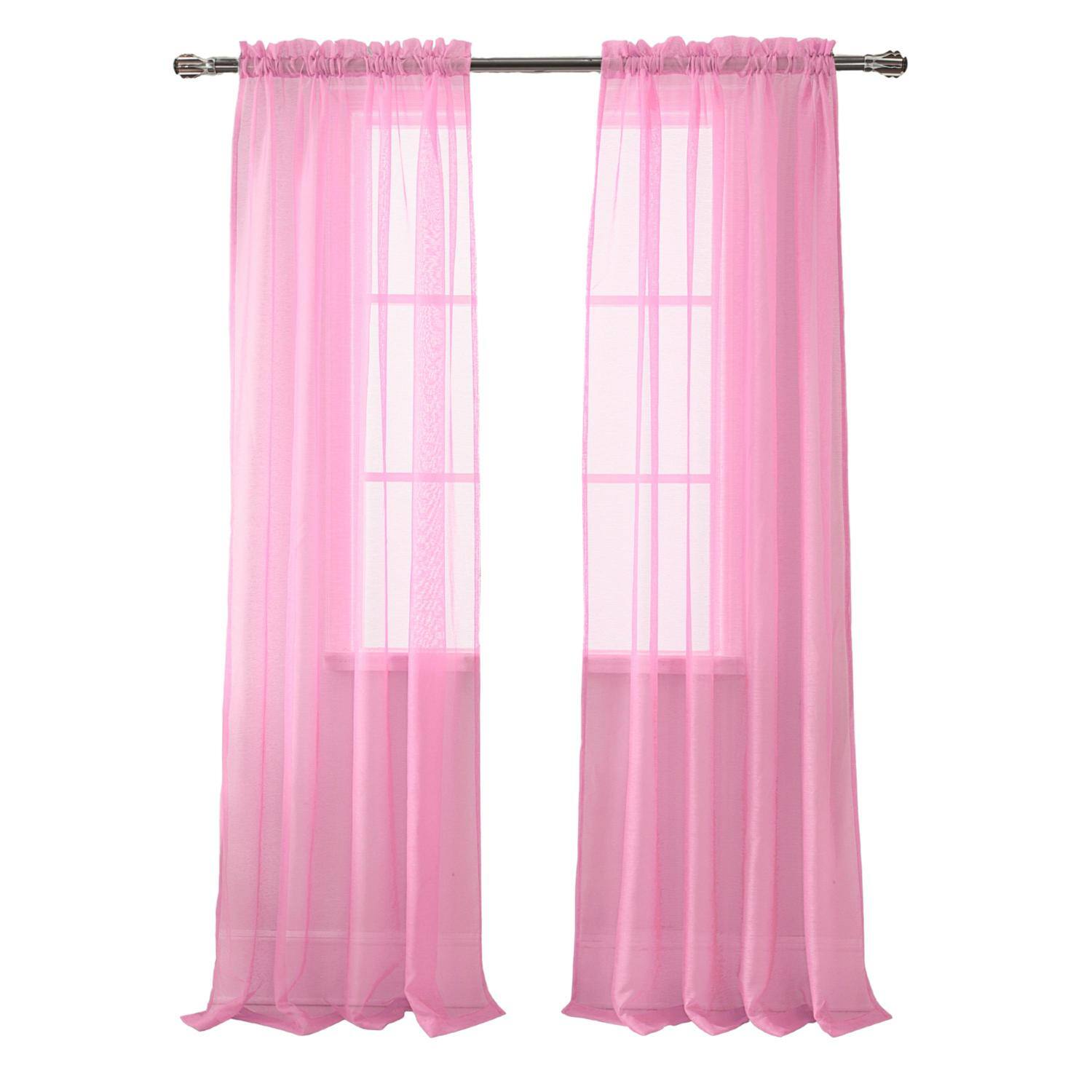 "RT Designers Collection - RT Designer Collection Celine Sheer Luxurious Modern Design Curtain Panel 54"" x 84"" - Pink" price history on PriceWatchPro