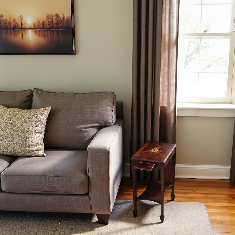 Alt View 1. Starlight Canyon Home - Dark Brown Narrow End Table with Drawers for Living Room - Dark Brown.