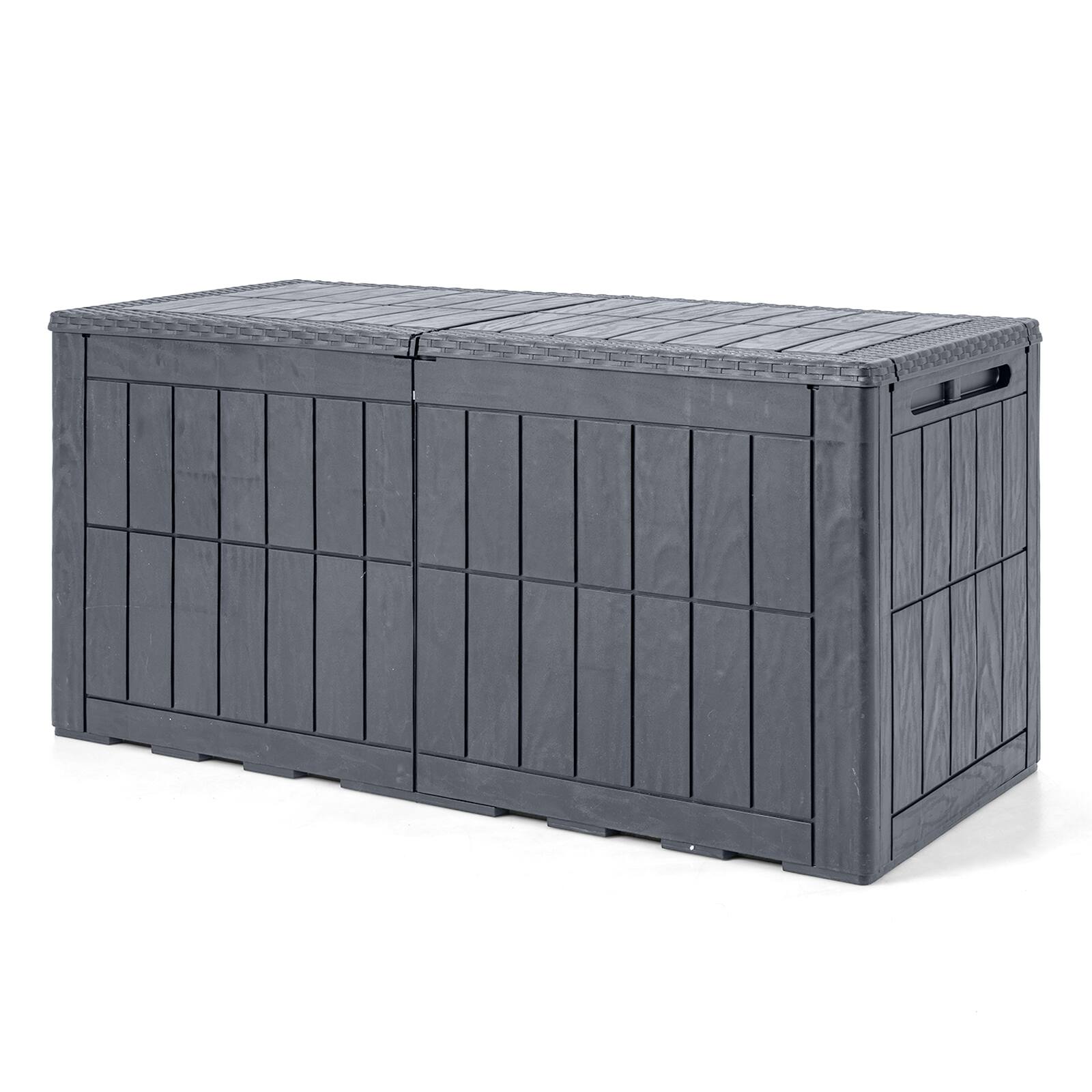 Costway - 100 Gal Outdoor Deck Box, All-Weather Lockable Storage Bin with Lid and Handles - Gray price history on PriceWatchPro