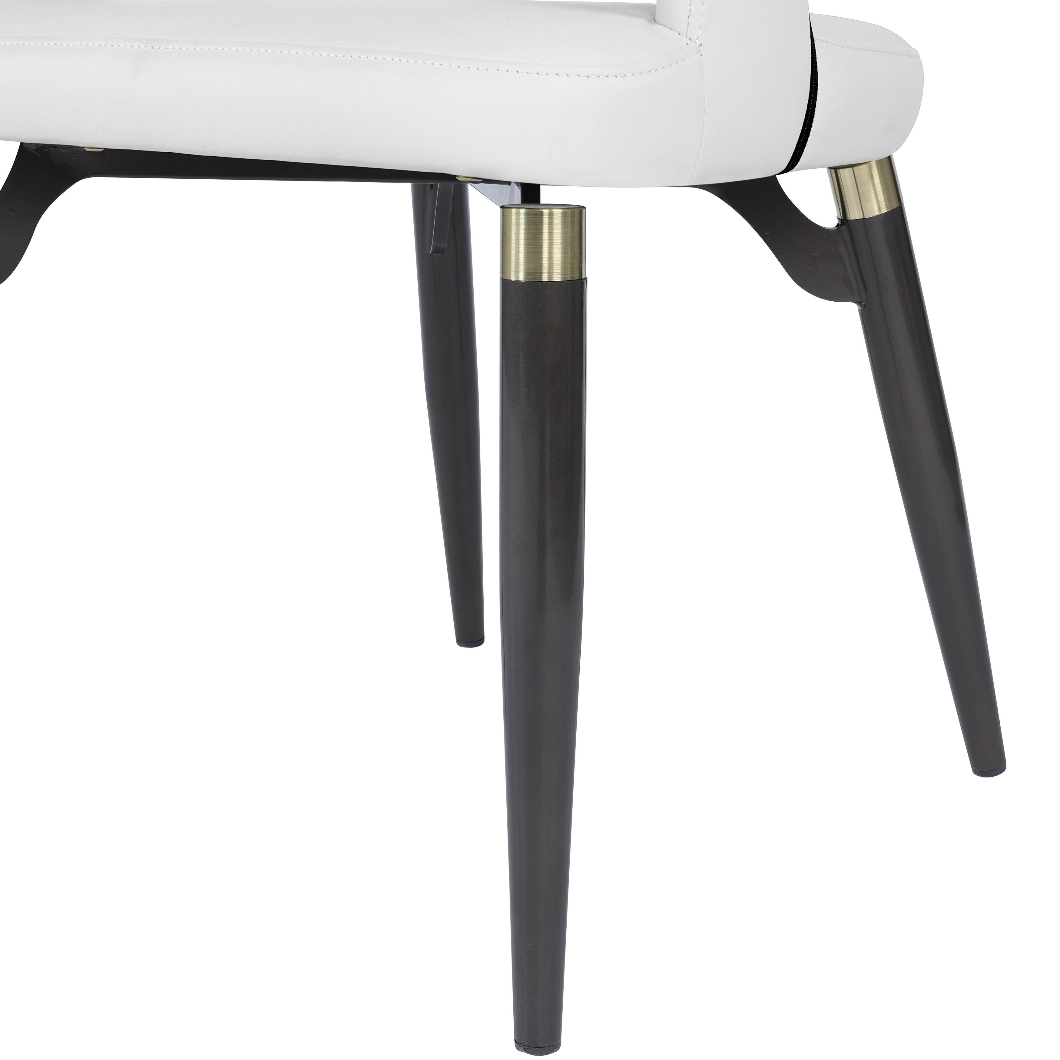 Alt View 8. LeisureMod - Entice 4-PCS Modern Upholstered Leather Kitchen & Dining Chair with Floor Glides - White.