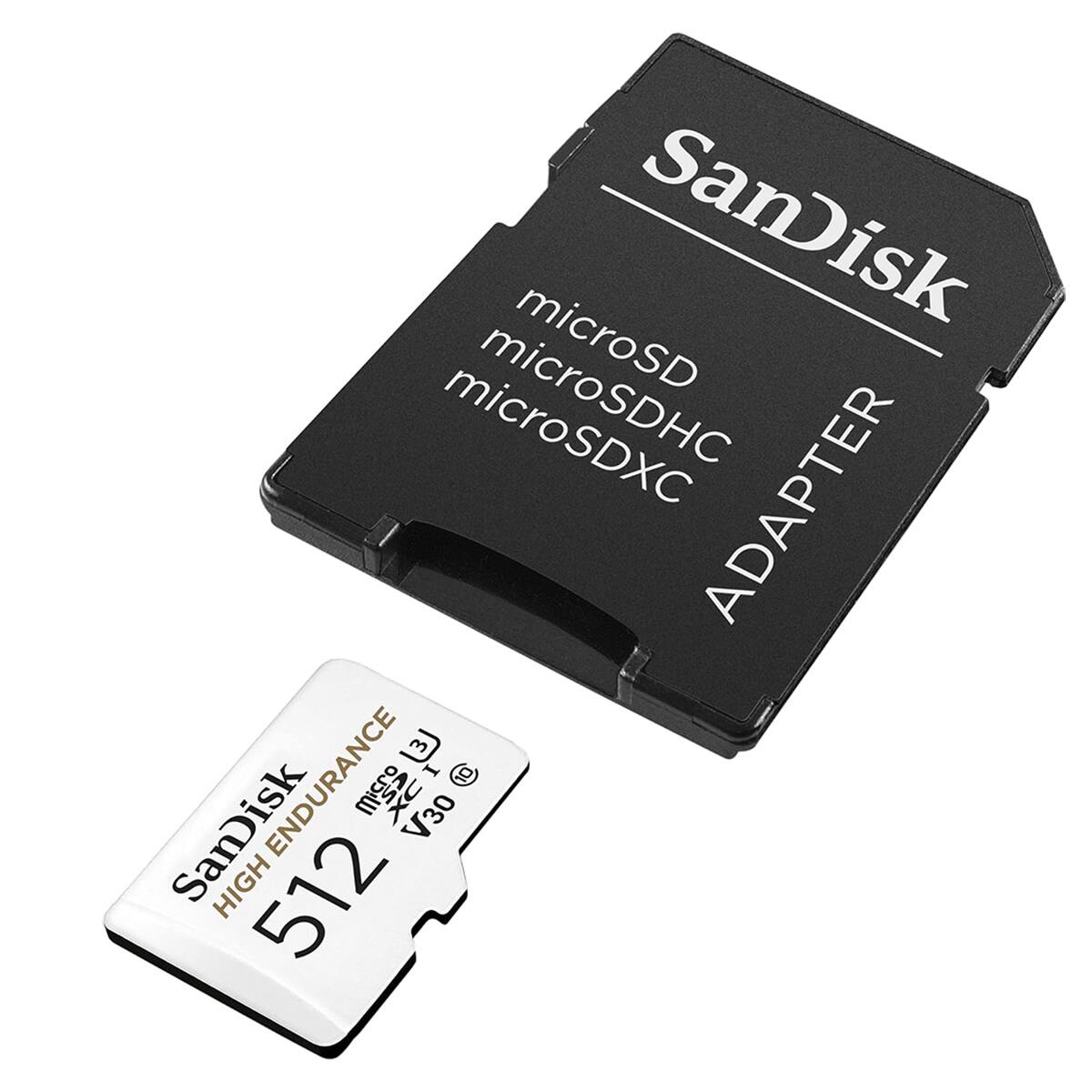 SanDisk microSDHC microSDXC ADAPTER  
SanDisk HIGH ENDURANCE 512GB microSD V30