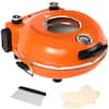 Front. Topteng - 12 Inch Countertop Electric Pizza Oven - 800°F Fast Cooking, Removable Ceramic Stone & Viewing Window - Red.