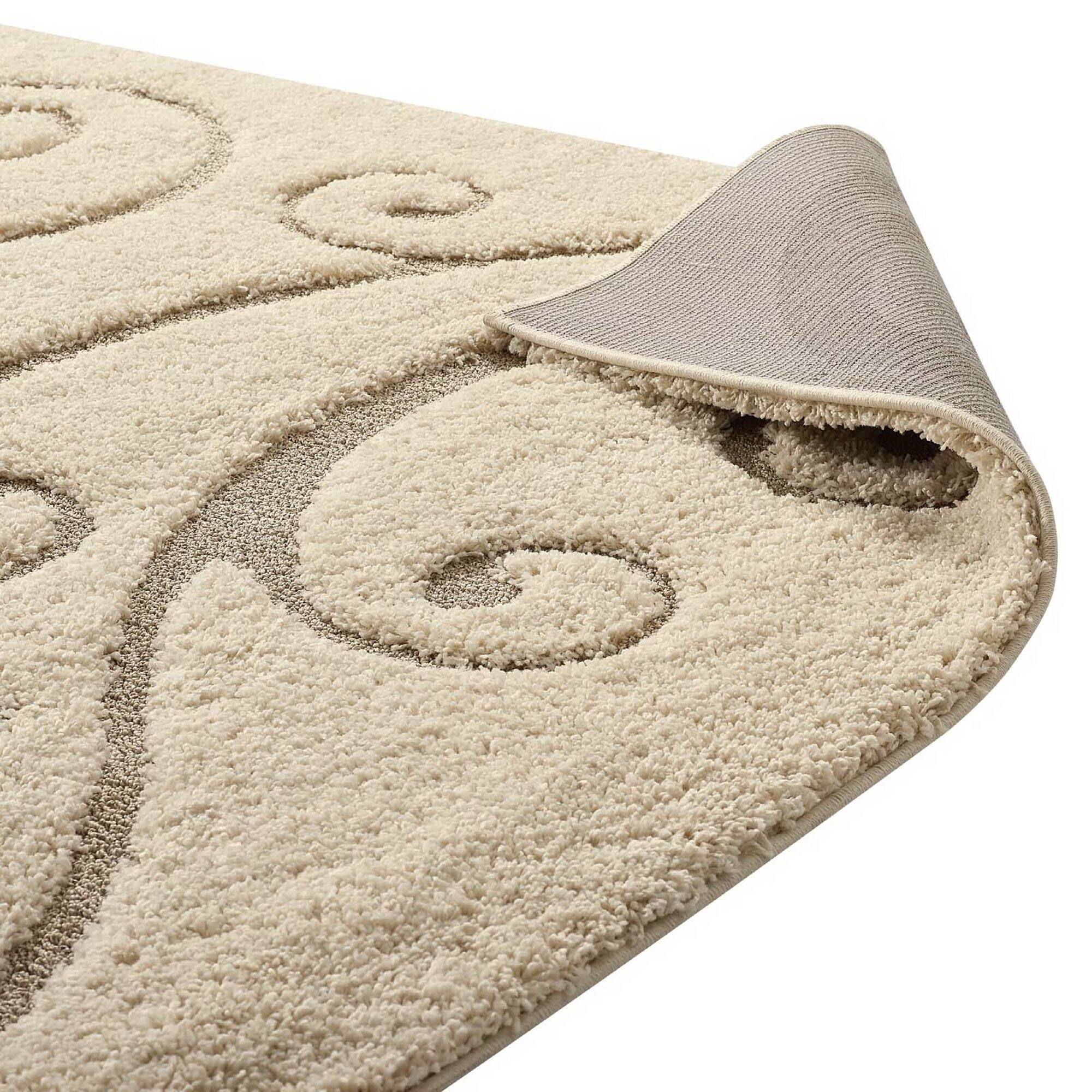 Alt View 3. Modway - Jubilant Sprout Scrolling Vine Shag Area Rug - Creame and Beige.