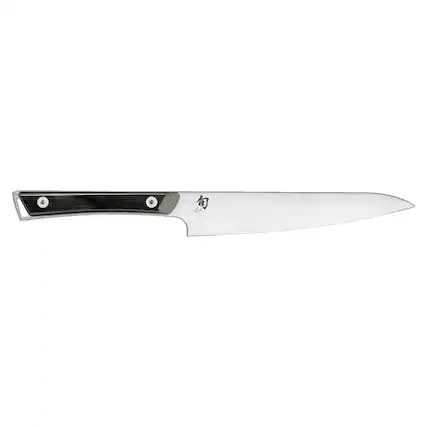 Front. Shun - Kazahana Utility Knife, 6 Inch - Silver.