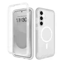 Dteck - Magnetic for Samsung Galaxy S26 FE Case with Built-in Screen Protector, Compatible with MagSafe, Matte Translucent Cover - Clear