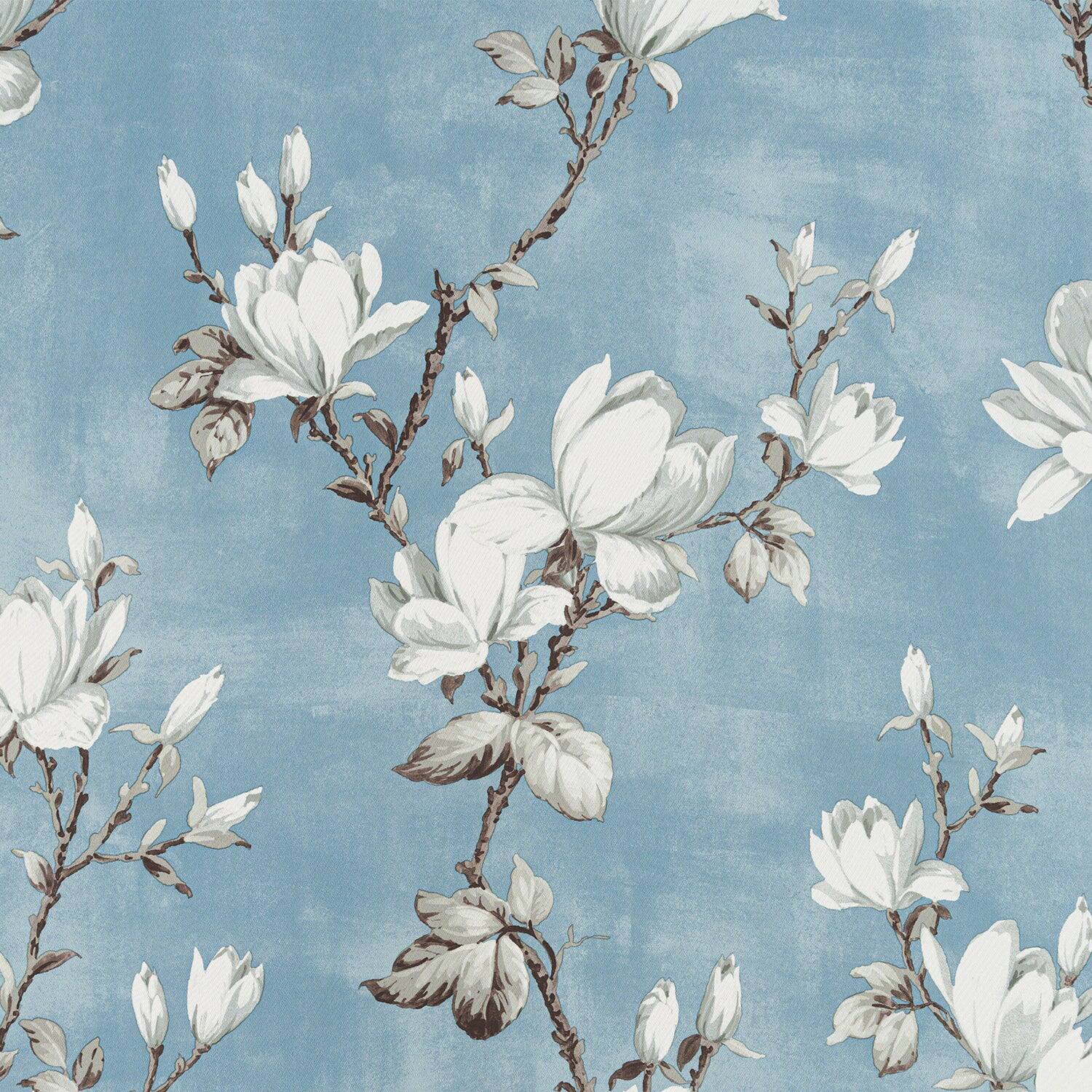 Alt View 2. Olivia Gray - Olivia Gray 100% Polyester 200 GSM Blossom Printed Blackout Grommet Curtain Panel 54" x 90" Blue - Blue.