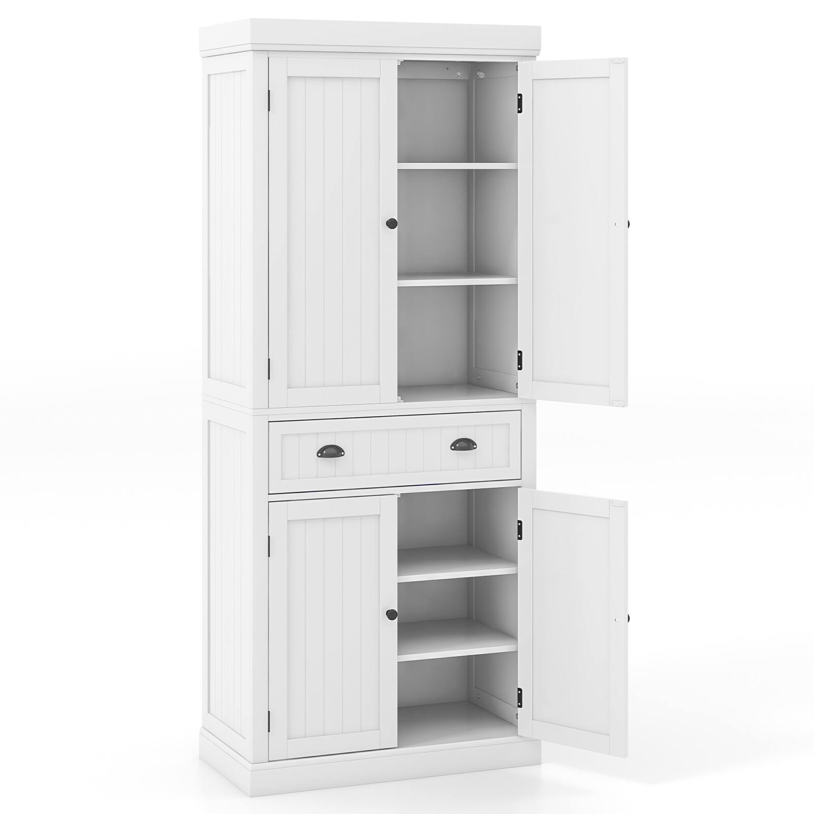 Alt View 9. Costway - Costway Kitchen Cabinet Pantry Cupboard Freestanding with Shelves - White.