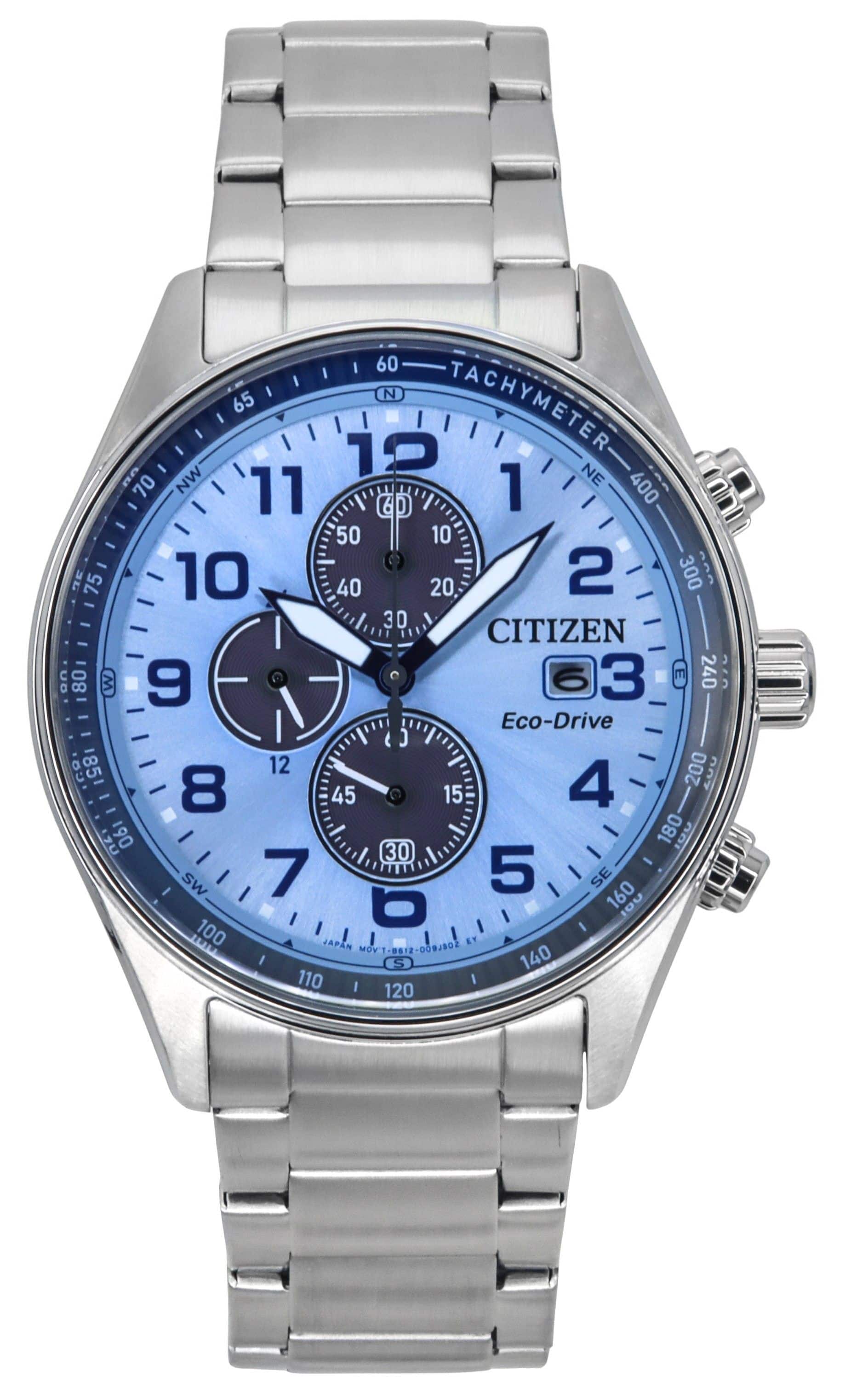 Citizen - Eco-Drive Chronograph Limited Edition Stainless Steel Blue Dial CA0770-72M 100M Men's Watch - Silver, Blue