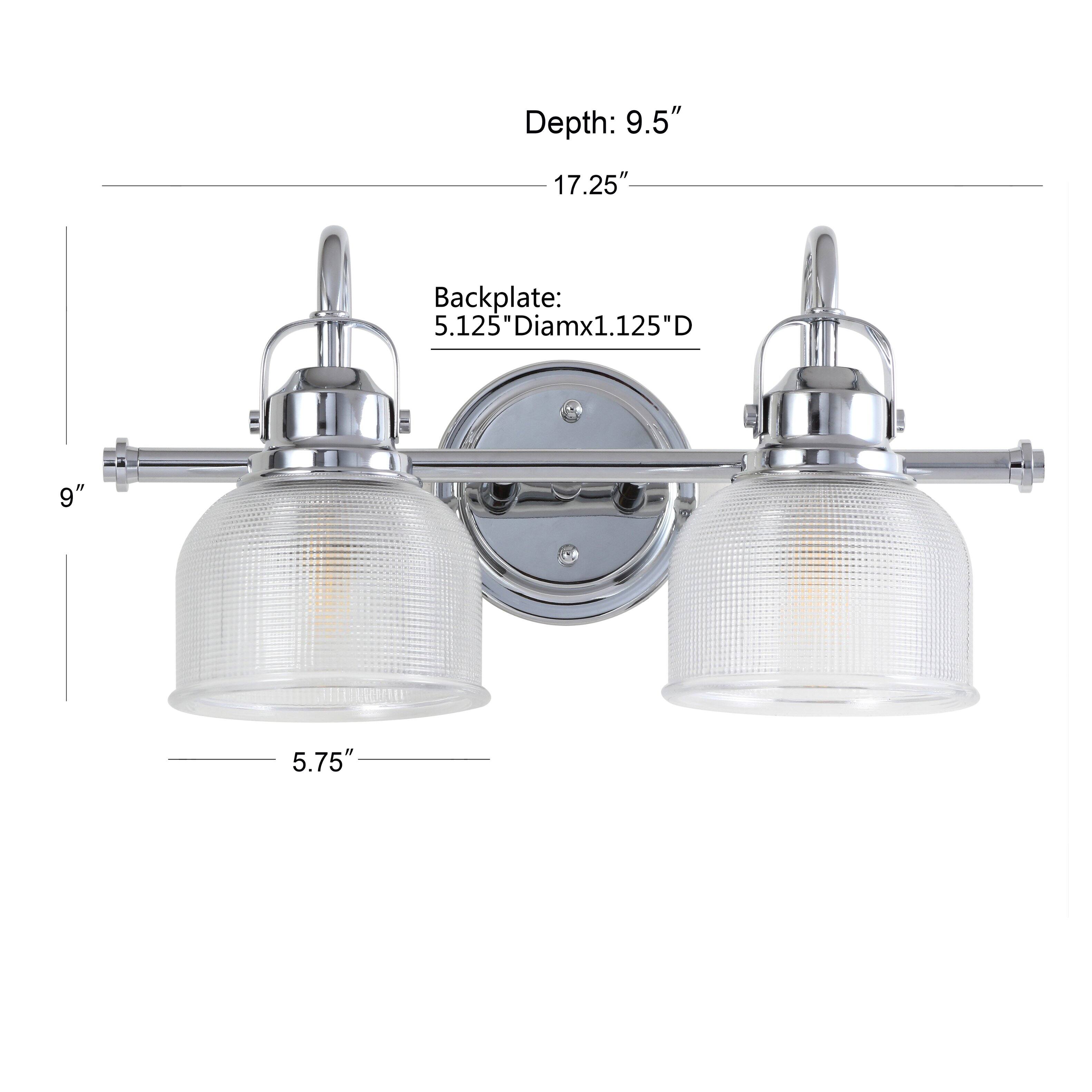 Depth: 9.5" 17.25"  
Backplate: 5.125" Diam x 1.125" D  
9" 5.75"