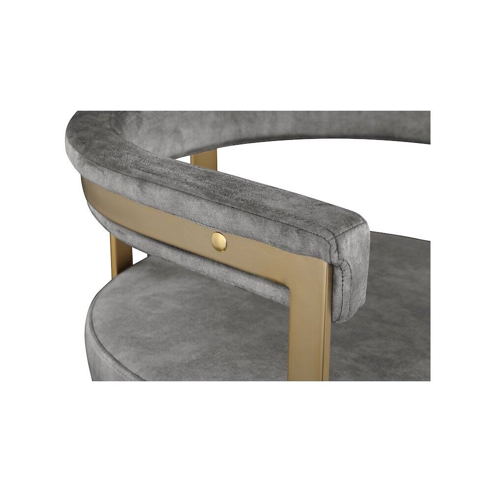 Alt View 3. Meridian Furniture - Marcello Grey Velvet Dining Chair, Set of 2 - Grey.