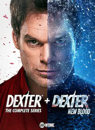 Front. Dexter: The Complete Series + Dexter: New Blood - DVD.