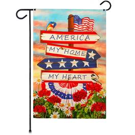 G128 - America My Home My Heart Garden Flag 12 x 18 in - Double-Sided Patriotic Yard Decoration - Multicolor