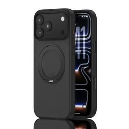 UUCOVER - Magnetic 360° Rotating Ring Stand Case for Apple iPhone 18 Pro,Shockproof TPU+PC Compatible with MagSafe Matte Cover - Black