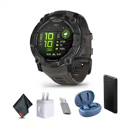 Garmin - Instinct 3 50mm Outdoor GPS Smartwatch, 24 Days Battery Life Charcoal Bundle - Off-White - (2025)