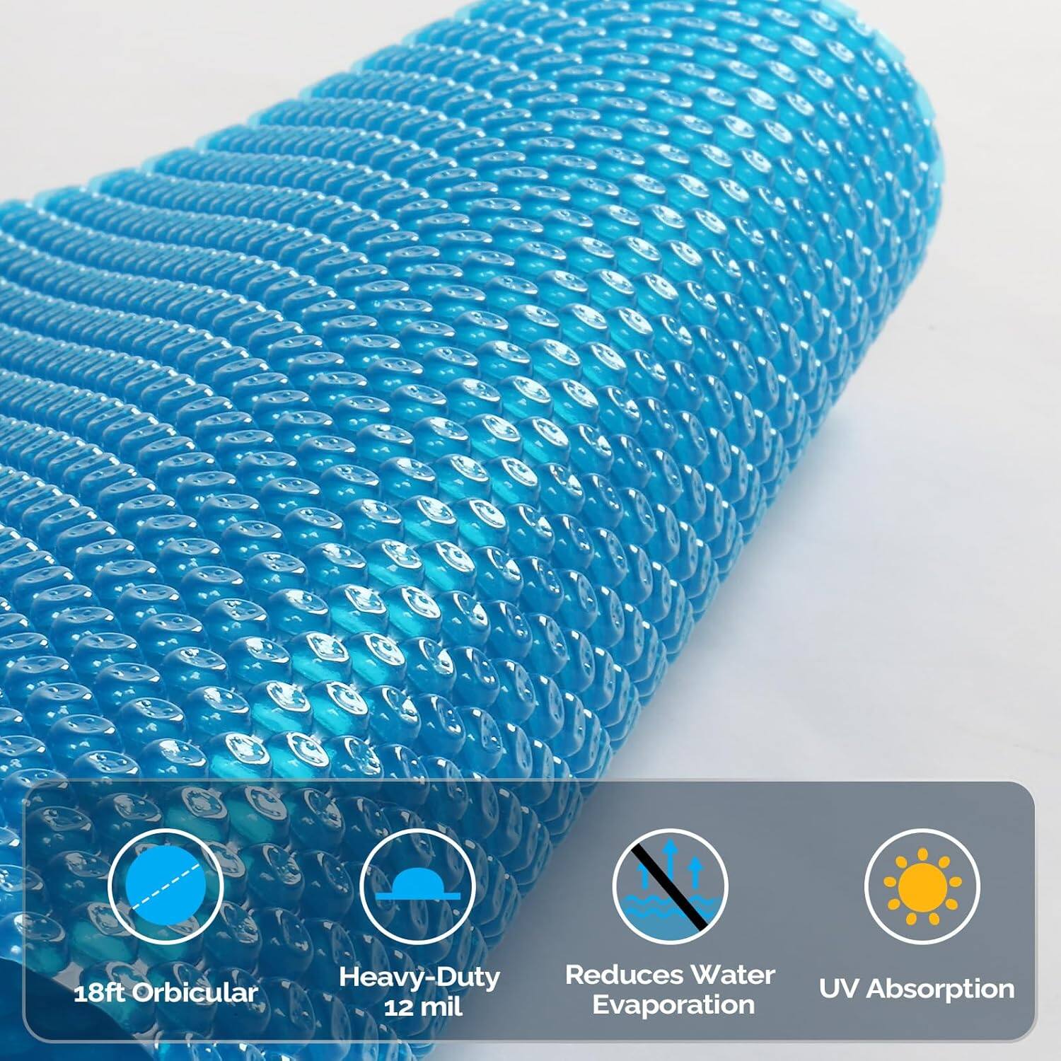 Heavy-Duty Reduces Water Evaporation 18ft Orbicular 12 mil UV Absorption