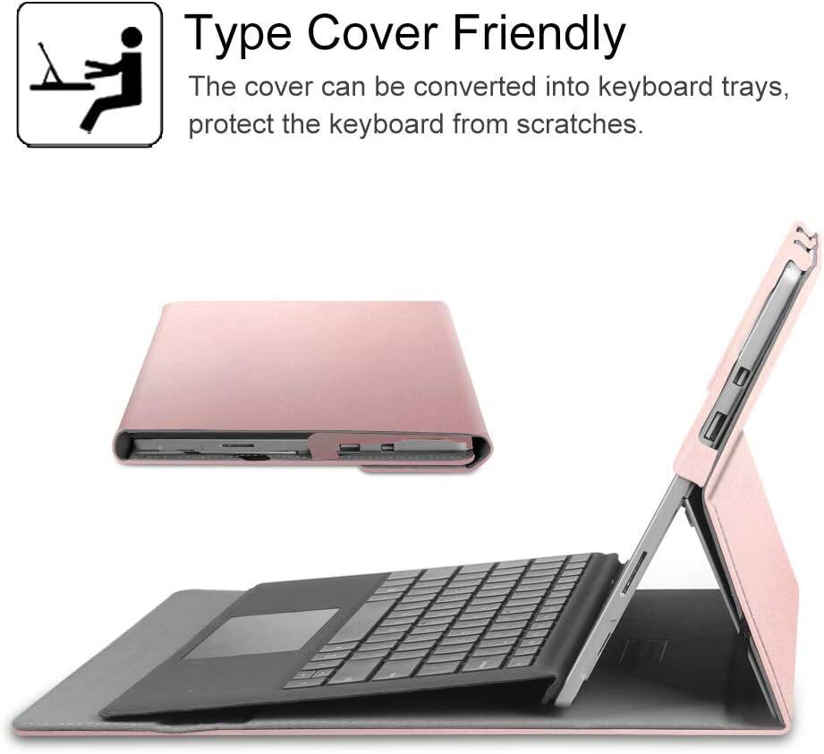 Type Cover Friendly  
The cover can be converted into keyboard trays, protect the keyboard from scratches.