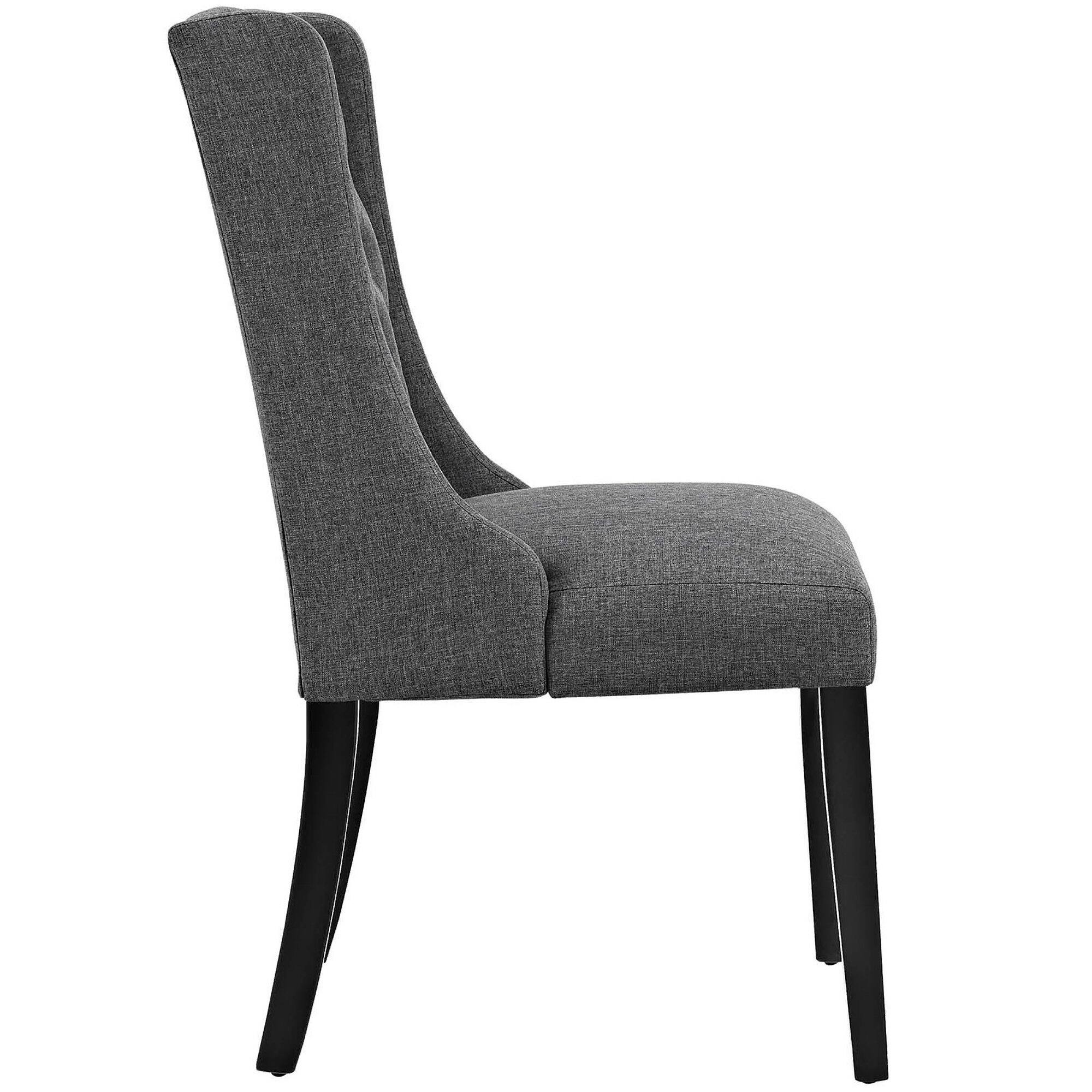 Angle. Modway - Baronet Button Tufted Fabric Dining Chair by Modway - Gray.