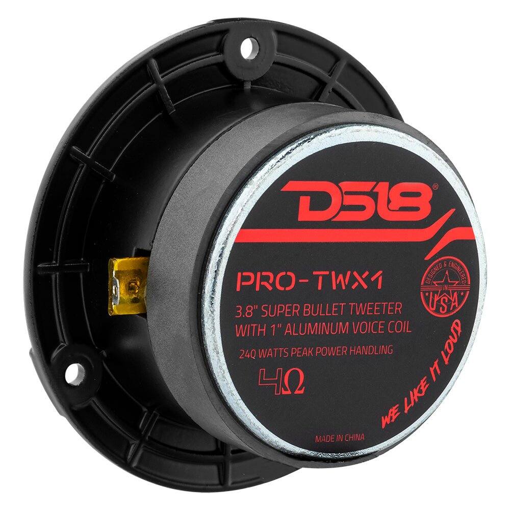 D518 PRO-TWX1  
DESIGNED & ENGINEERED  
3.8" SUPER BULLET TWEETER  
WITH 1" ALUMINUM VOICE COIL  
240 WATTS PEAK POWER HANDLING  
4Ω  
WE LIKE IT LOUD  
MADE IN CHINA