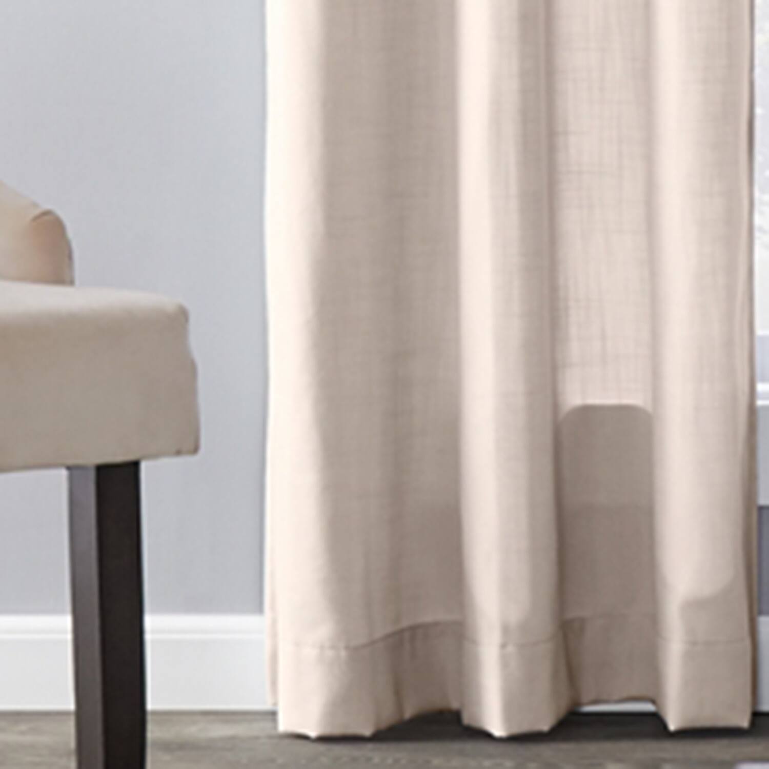 Left. SKL Home - SKL Home Saturday Knight Ltd Raine Light Filtering Sophisticated Window Curtain Panel - 40" x 108" Linen - Linen.