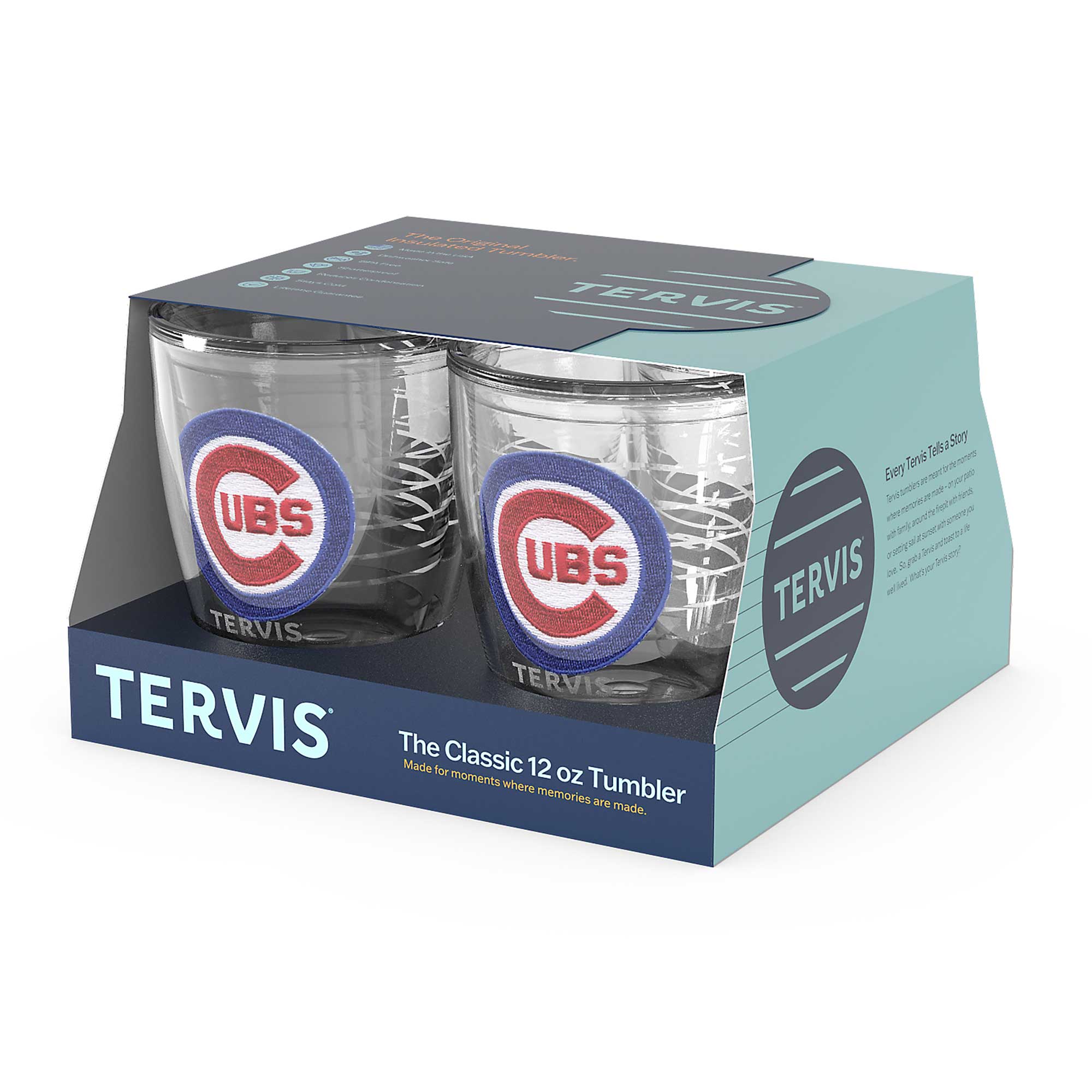 TERVIS  
The Classic 12 oz Tumbler  
Made for moments where memories are made.  

UBS  
TERVIS  

Every Tervis Tells a Story  
Every Tervis is a story of a moment, a memory, a tradition, a celebration, a gift, a keepsake, a treasure.