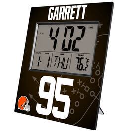 Keyscaper - Myles Garrett Cleveland Browns Digital Desk & Wall Clock - Multicolor