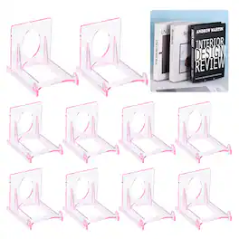Unique Bargains - 10pcs Book Display Stands, 2" Adjustable Display Holder Mini Clear Easel Collector Stand for Comics, Magazines, DVDs