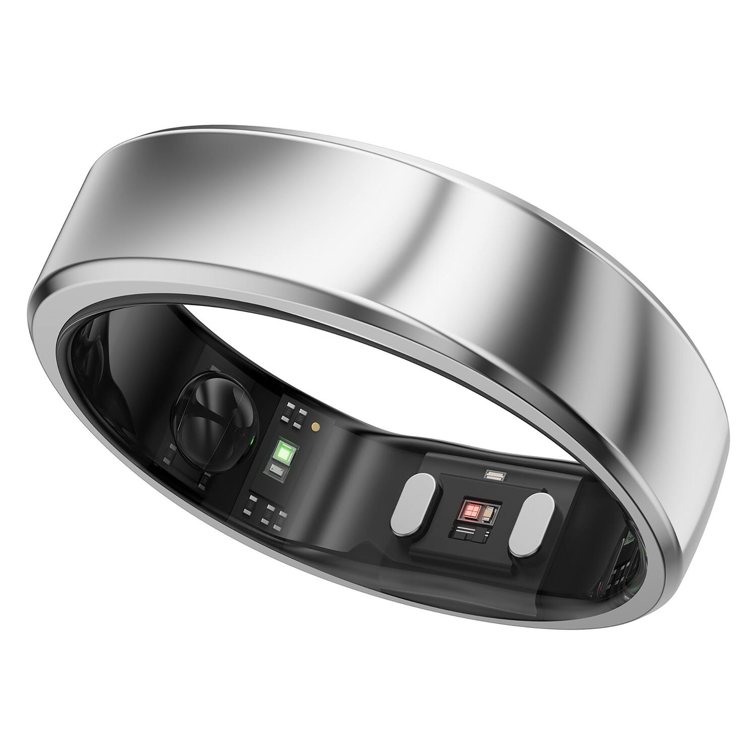 Alt View 4. RINGCONN - Gen 2 Air Ultra-Thin Smart Ring with Health Tracking, AI for Proactive Wellness, Size 13 - Galaxy Silver.