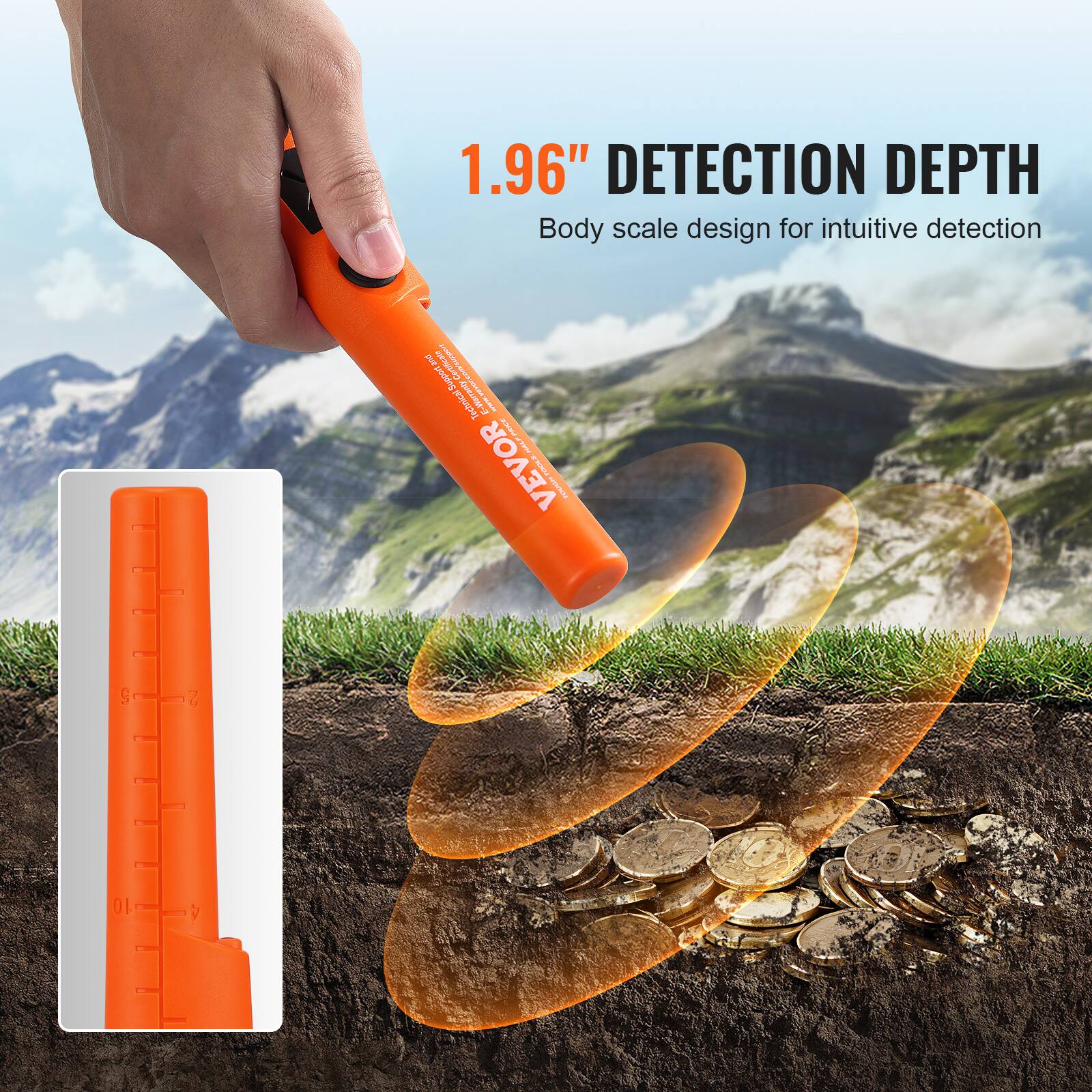 1.96" DETECTION DEPTH  
Body scale design for intuitive detection
