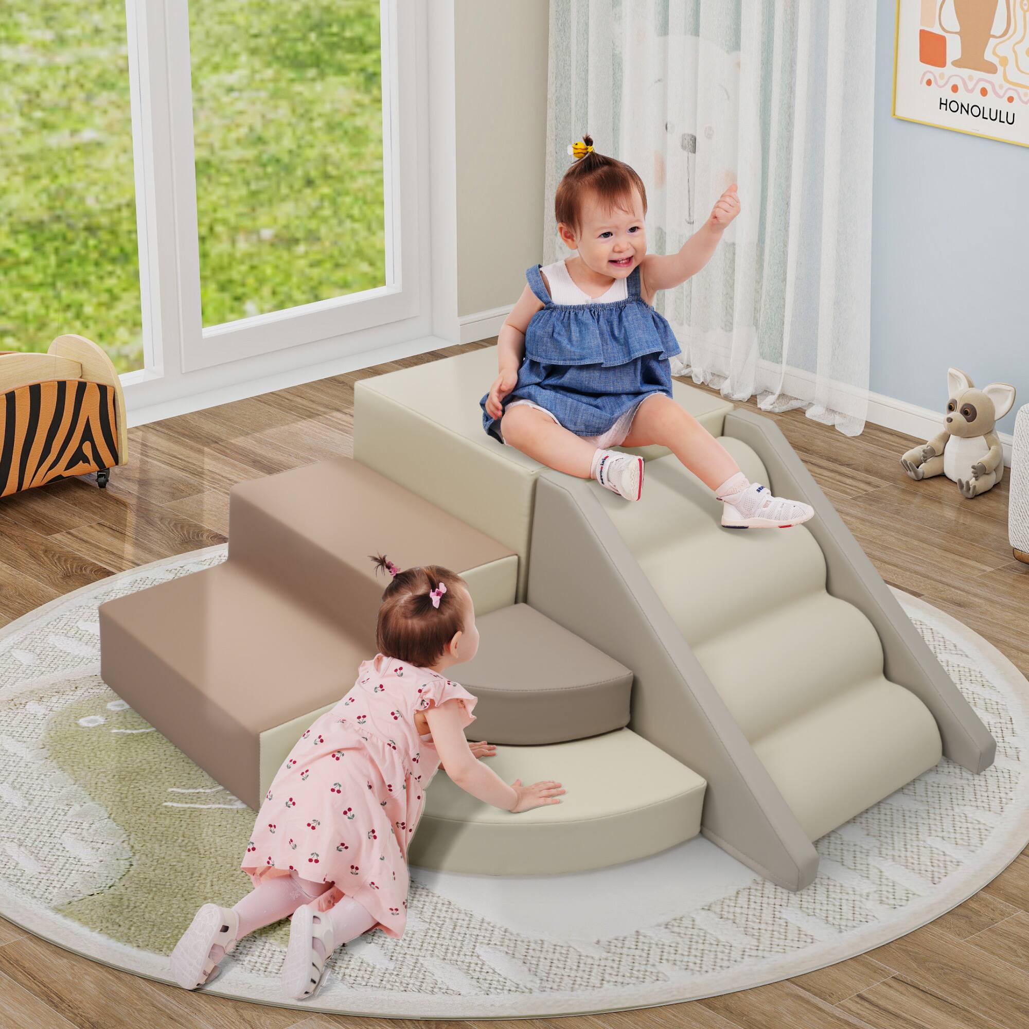 Siljoy - 9‑Piece Kids Climb & Crawl Soft Foam Set, Toddler Indoor Climber, Washable PU Cover, Velcro Blocks, Sensory Play - Colorful price history on PriceWatchPro