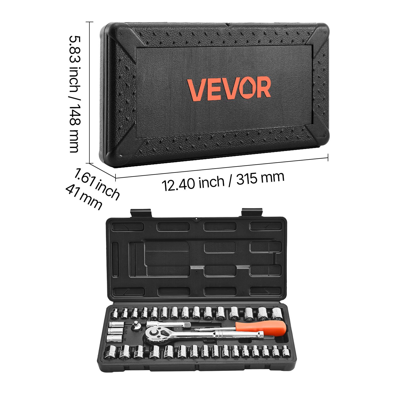 5.83 inch / 148 mm  
1.61 inch / 41 mm  
12.40 inch / 315 mm