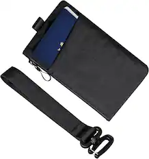Front. ALPAKA - Weatherproof Zip Clutch with Hand Strap, RFID Blocking, YKK AquaGuard Zippers, 3 External Slots, HUB Compatible - Black X-Pac VX21.