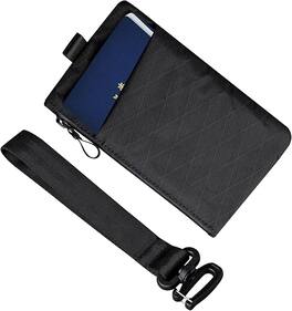ALPAKA - Weatherproof Zip Clutch with Hand Strap, RFID Blocking, YKK AquaGuard Zippers, 3 External Slots, HUB Compatible - Black X-Pac VX21