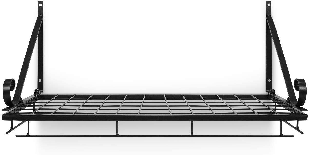 Alt View 3. Sorbus - Sorbus Kitchen Wall Pot Pan Rack With 10 Hooks Black - Black.