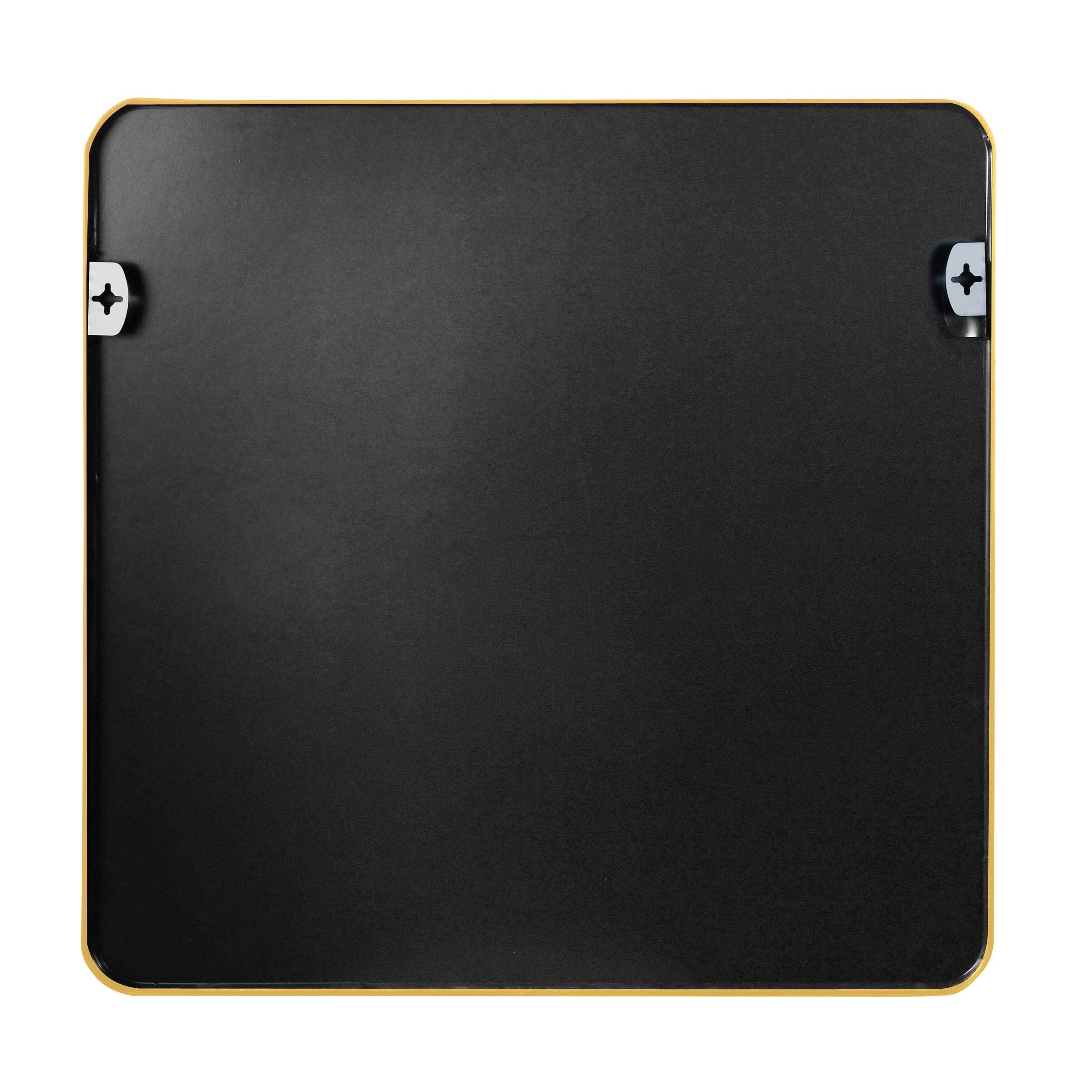Alt View 4. BreeBe - 30 in x 30 in Gold Metal Framed Square Bathrrom Mirror for Wall. - Gold.