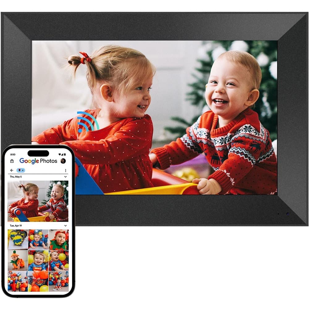 MOSZAR LLC - 10.1" WiFi Digital Photo Frame, Unlimited Storage, Share Photos via App, Email, Google Photos