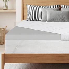 Dyonery - 3" Memory Foam Support Mattress Topper, Ventilated High Density Pad, with Removable Soft Cover, for Back Pain - White