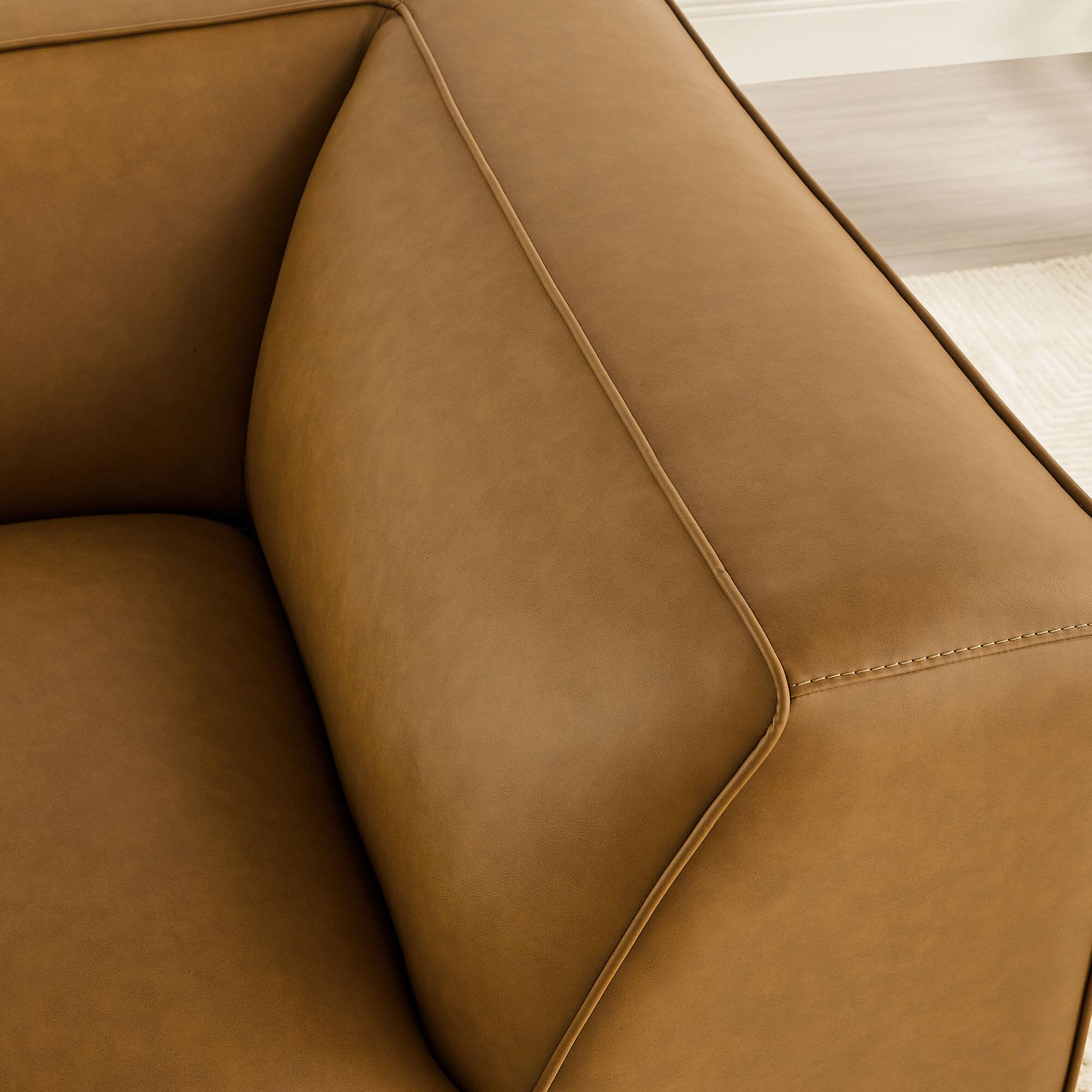 Alt View 9. Modway - Auren Upholstered Vegan Leather Modular Corner Chair by Modway - Camel.
