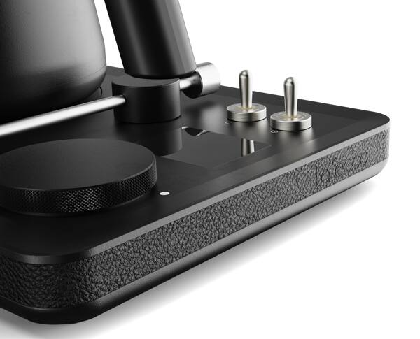 Left. Lafeeca - Lafeeca DJ Electric Gooseneck Kettle - Pour Over Coffee & Tea - Turntable Design - Fast Water Boiler - Black - Black.