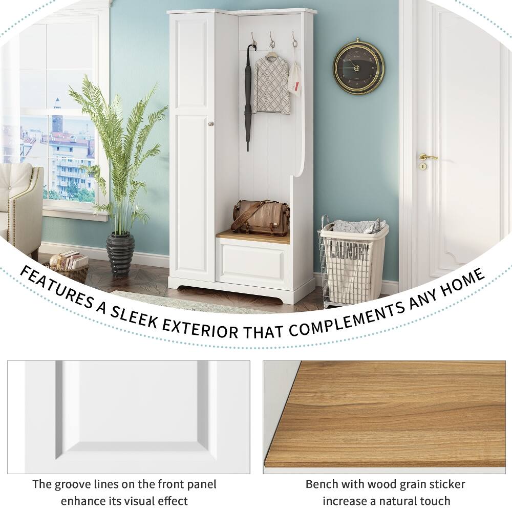 35
+ -
S
:
e
:
/
FEATURES ANY HOME A SLEEK EXTERIOR THAT COMPLEMENTS
The groove lines on the front panel enhance its visual effect
Bench with wood grain sticker increase a natural touch