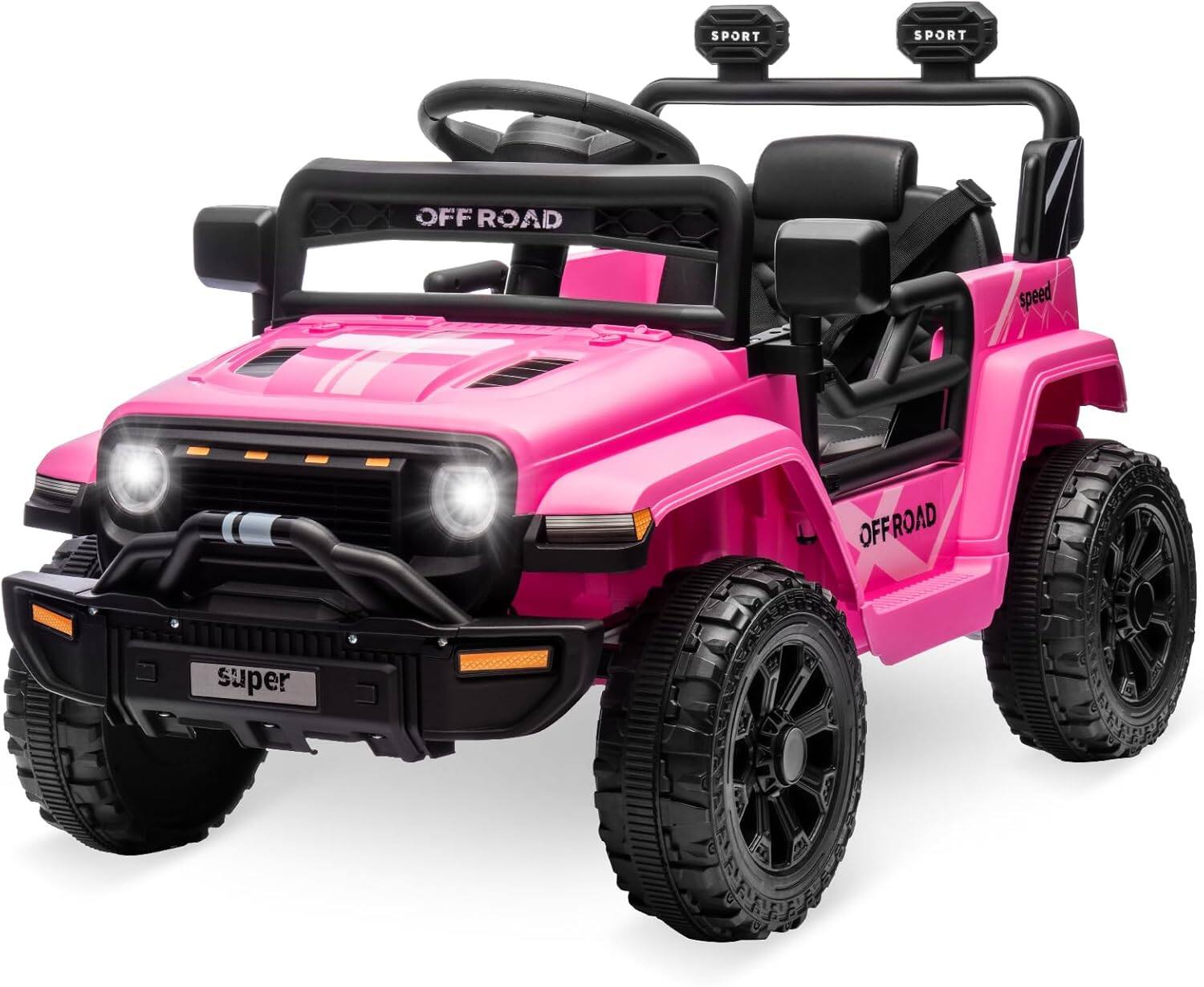 Electrodes Masters - 12V Ride On Truck Car, Toddler Ride On Toy w/Parent Remote Control, Steering Wheel Music, 4-Wheel Spring Suspension - Pink price history on PriceWatchPro
