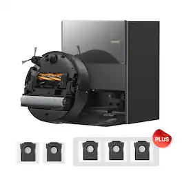 Dreame - Aqua10 Ultra Roller Kit Robot Vacuum and Mop, 30KPa, Heat-Washes & Dries, AI Camera & LiDAR Avoidance - Black