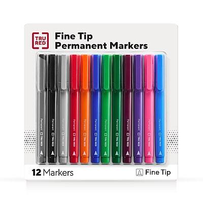 TRU RED Fine Tip Permanent Markers  
12 Markers  
Fine Tip