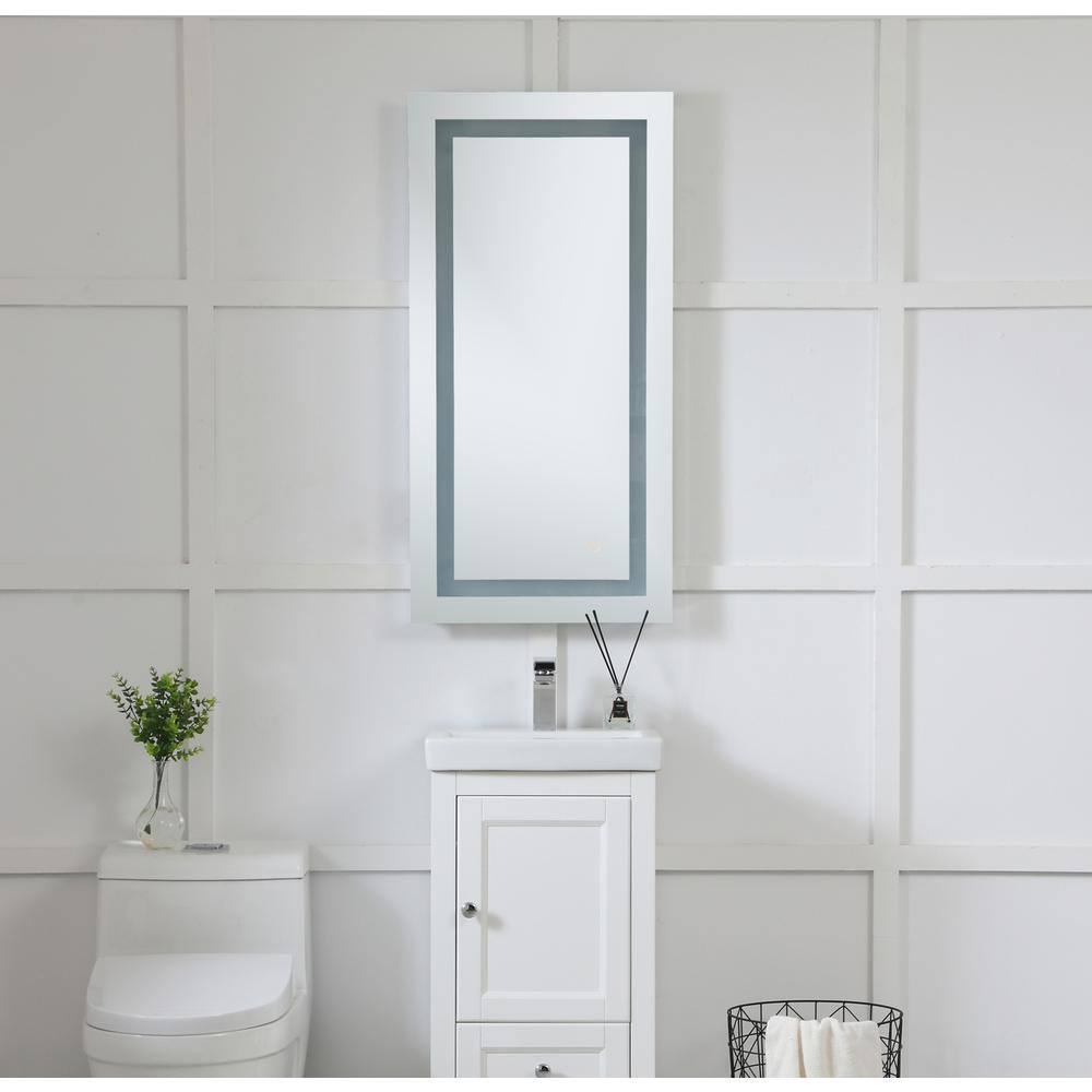 Alt View 2. Elegant Decor - LED Hardwired Mirror Rectangle W20H40 Dimmable 5000K - Glossy White.