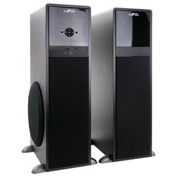 beFree Sound - 2.1 Channel 80 Watt Bluetooth Tower Speakers with Remote and Microphone - Black