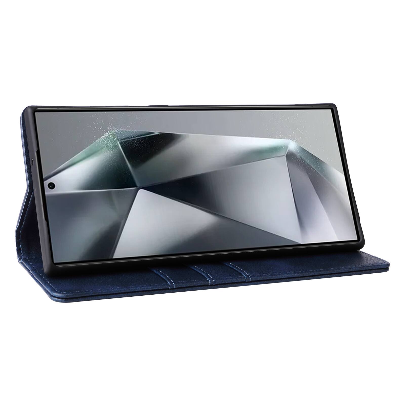 Alt View 1. Dteck - Case for Samsung Galaxy S25 Ultra,Wallet Case with Card Holder for Women Men,Shockproof PU Leather Flip Kickstand Cover - Darkblue.